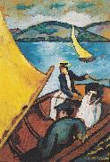 August Macke Segelboot auf dem Tegernsee painting